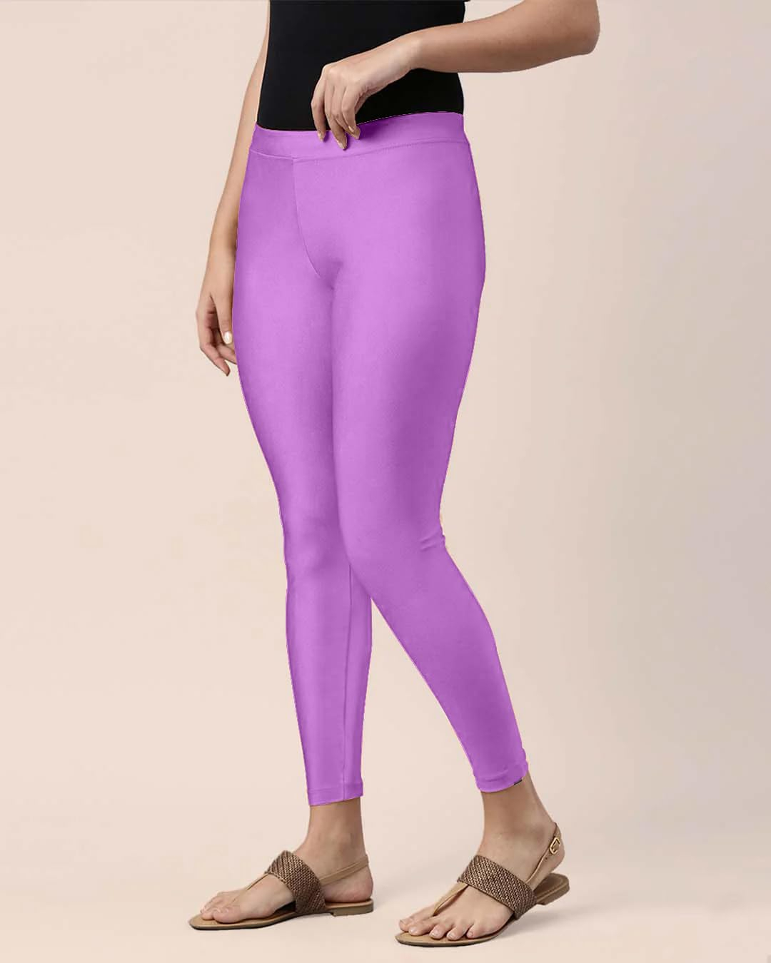 Mehrang Women's Slim-Fit Ankle-Length Shimmer Leggings - Image 235