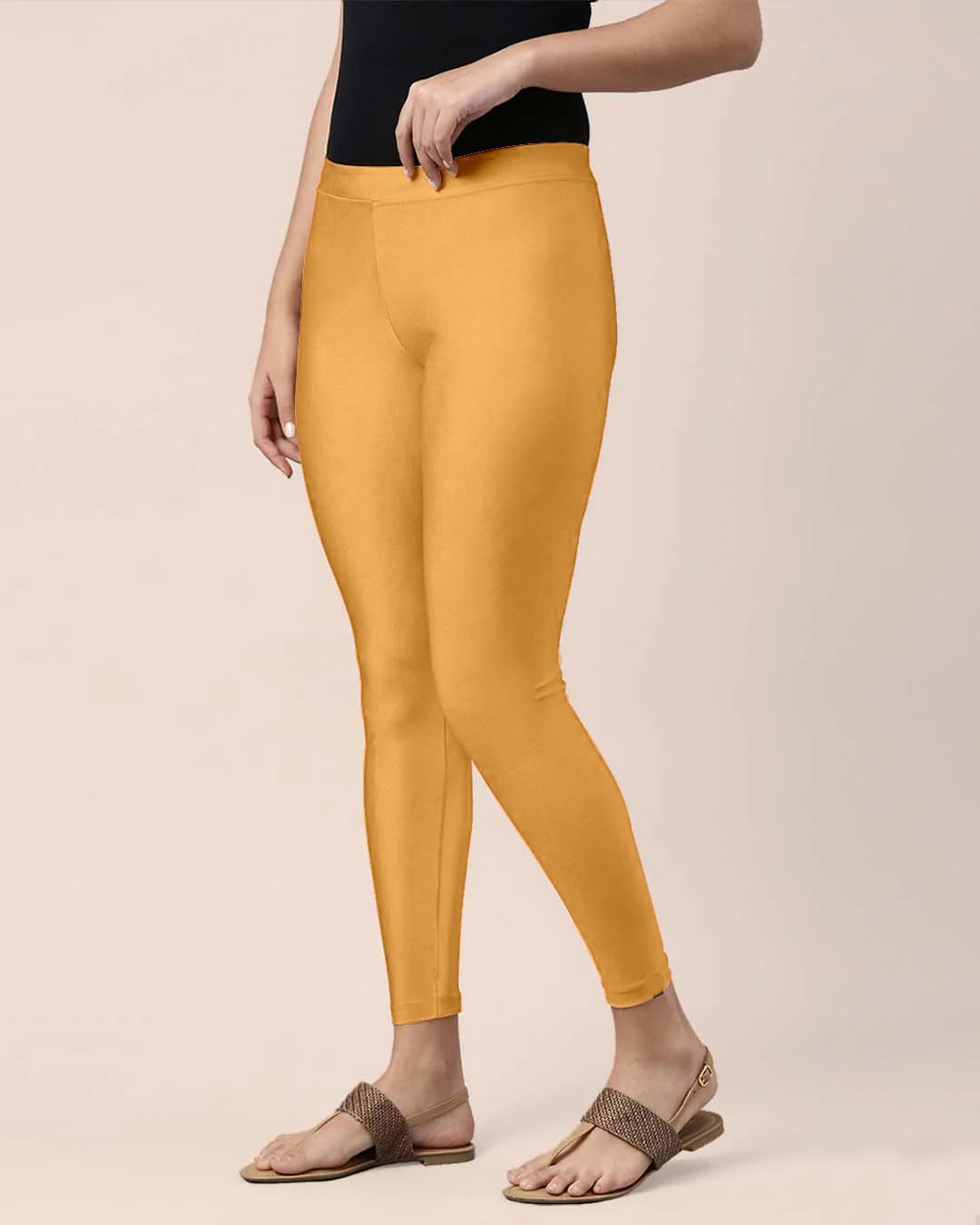 Mehrang Women's Slim-Fit Ankle-Length Shimmer Leggings - Image 242
