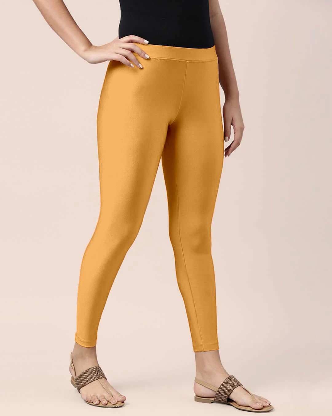 Mehrang Women's Slim-Fit Ankle-Length Shimmer Leggings - Image 243