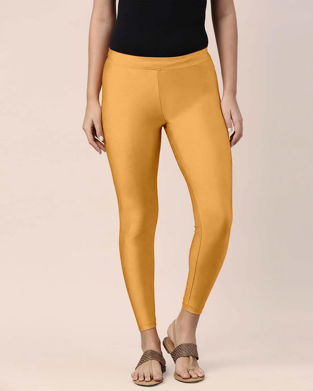 Mehrang Women's Slim-Fit Ankle-Length Shimmer Leggings - Image 244