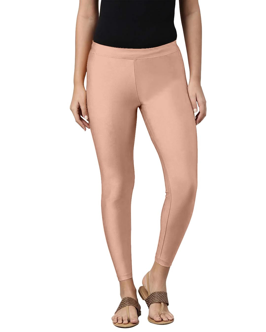 Mehrang Women's Slim-Fit Ankle-Length Shimmer Leggings - Image 246
