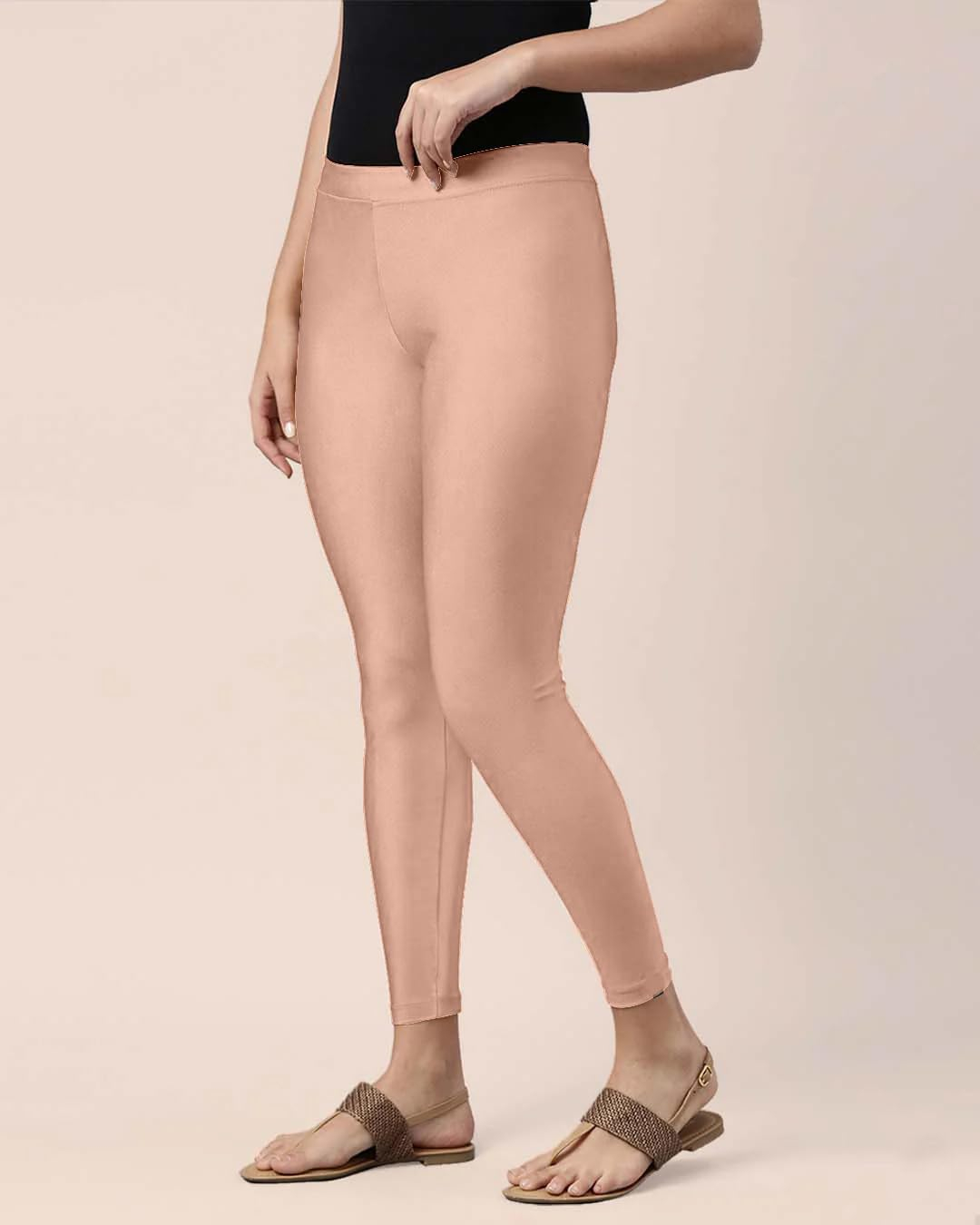 Mehrang Women's Slim-Fit Ankle-Length Shimmer Leggings - Image 249