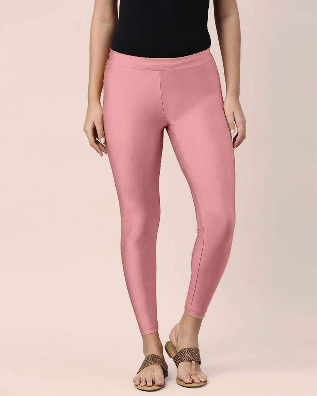 Mehrang Women's Slim-Fit Ankle-Length Shimmer Leggings - Image 258