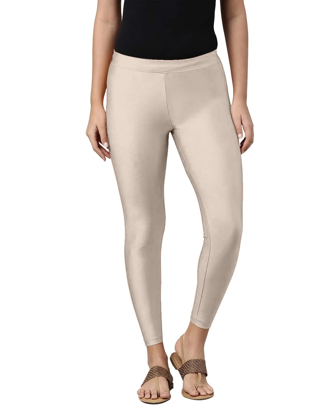 Mehrang Women's Slim-Fit Ankle-Length Shimmer Leggings - Image 260