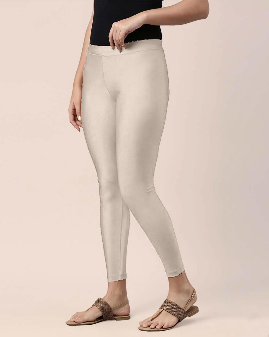 Mehrang Women's Slim-Fit Ankle-Length Shimmer Leggings - Image 263