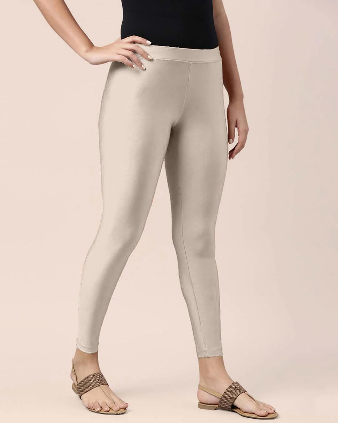 Mehrang Women's Slim-Fit Ankle-Length Shimmer Leggings - Image 264