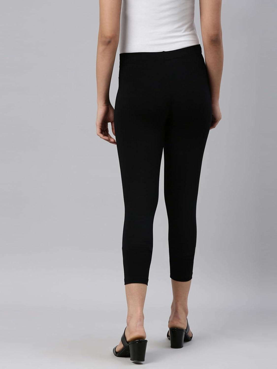 GO COLORS Women's Mid-Rise Cropped Cotton Leggings - Image 5