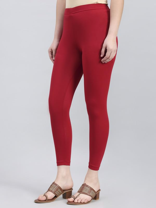 GO COLORS Women's Mid-Rise Cropped Cotton Leggings - Image 9