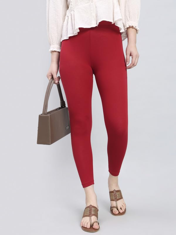 GO COLORS Women's Mid-Rise Cropped Cotton Leggings - Image 10