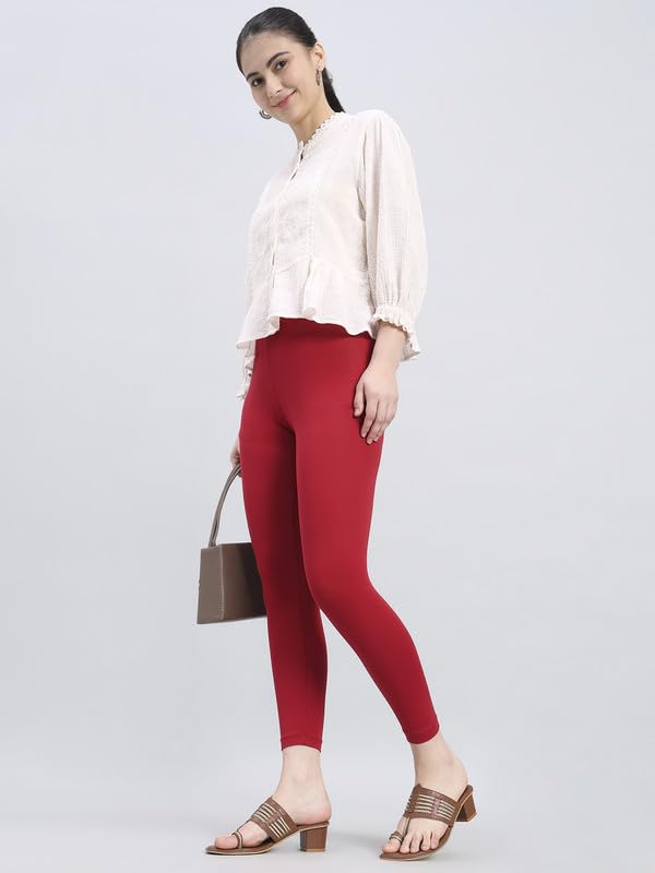 GO COLORS Women's Mid-Rise Cropped Cotton Leggings - Image 13