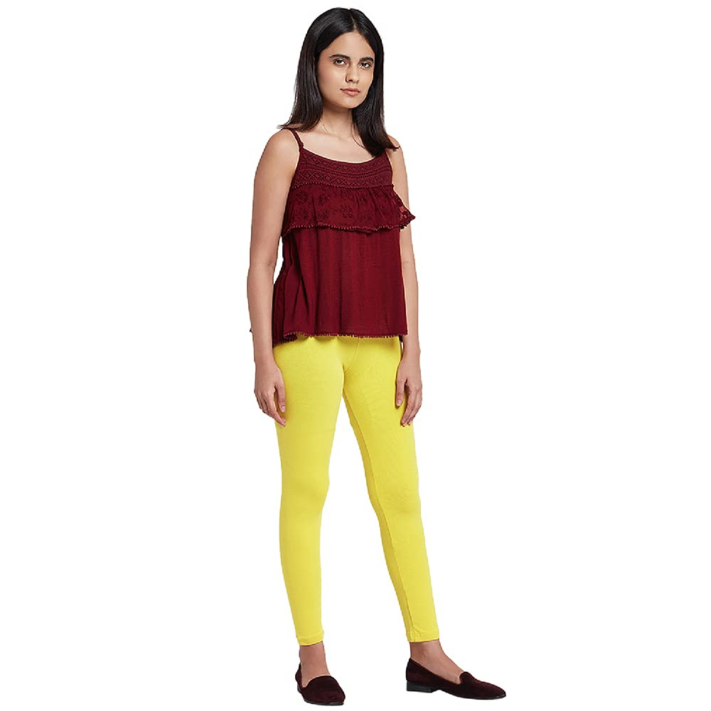 GO COLORS Women's Mid-Rise Cropped Cotton Leggings - Image 17
