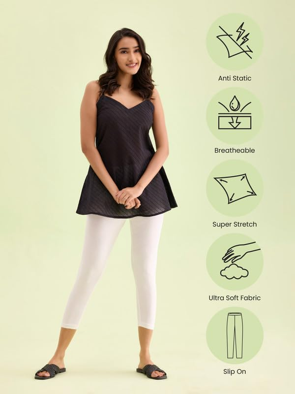 GO COLORS Women's Mid-Rise Cropped Cotton Leggings - Image 20