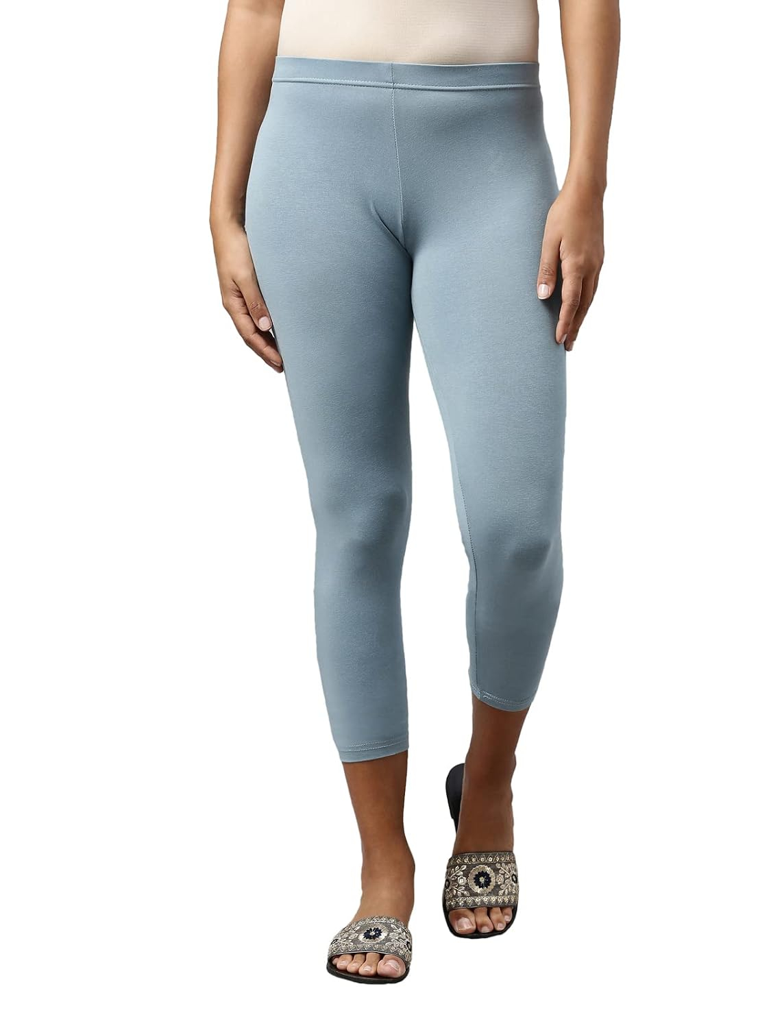 GO COLORS Women's Mid-Rise Cropped Cotton Leggings - Image 27