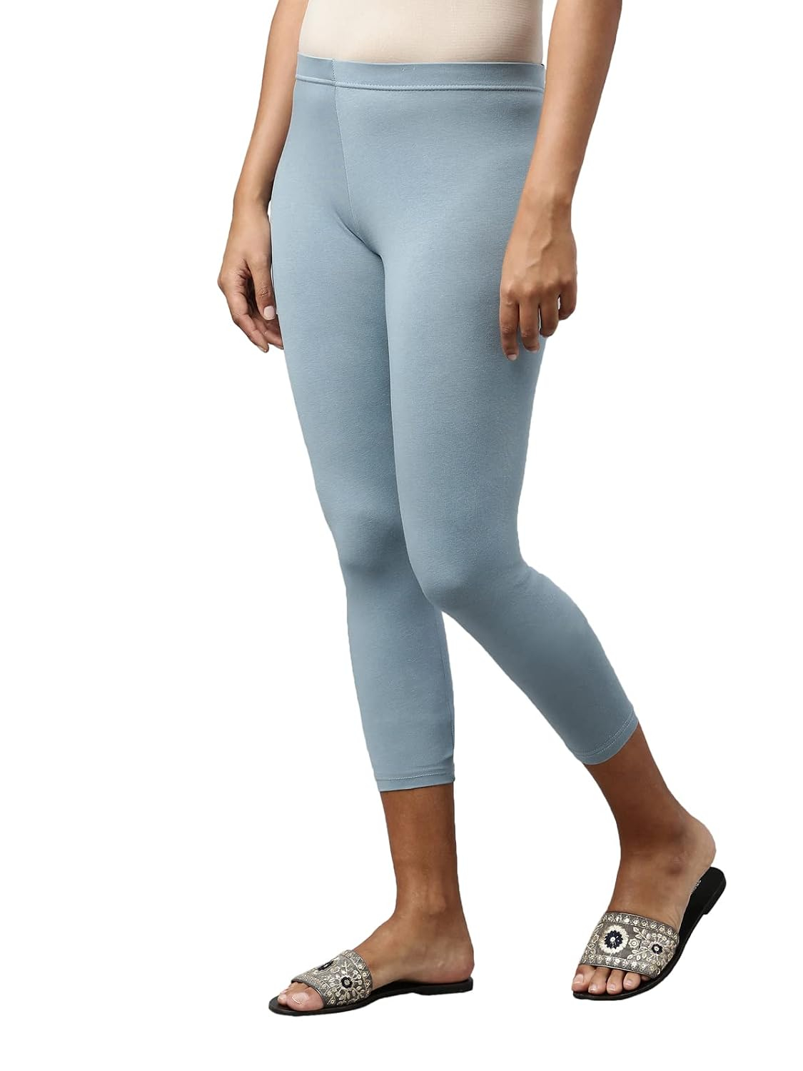 GO COLORS Women's Mid-Rise Cropped Cotton Leggings - Image 28