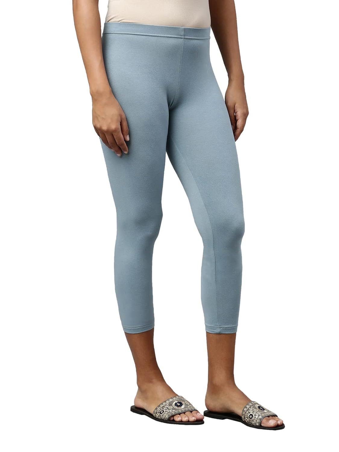 GO COLORS Women's Mid-Rise Cropped Cotton Leggings - Image 29
