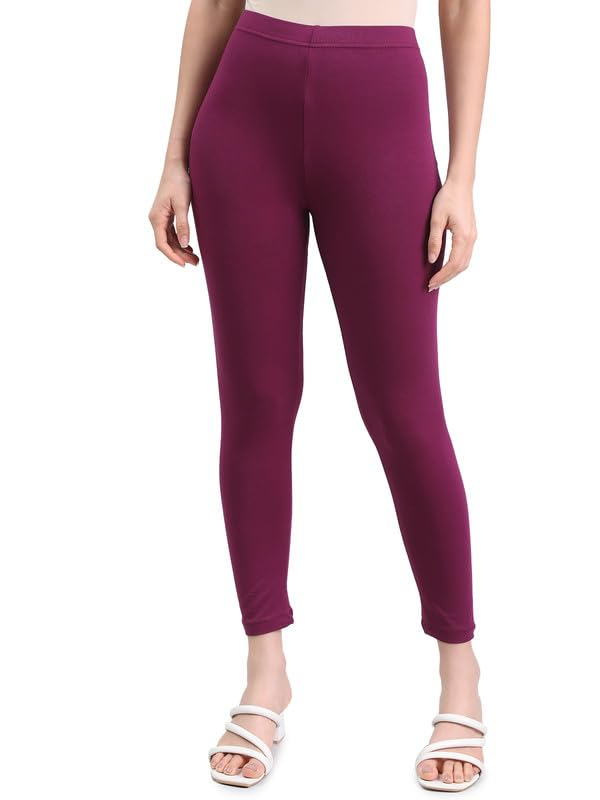 GO COLORS Women's Mid-Rise Cropped Cotton Leggings - Image 39