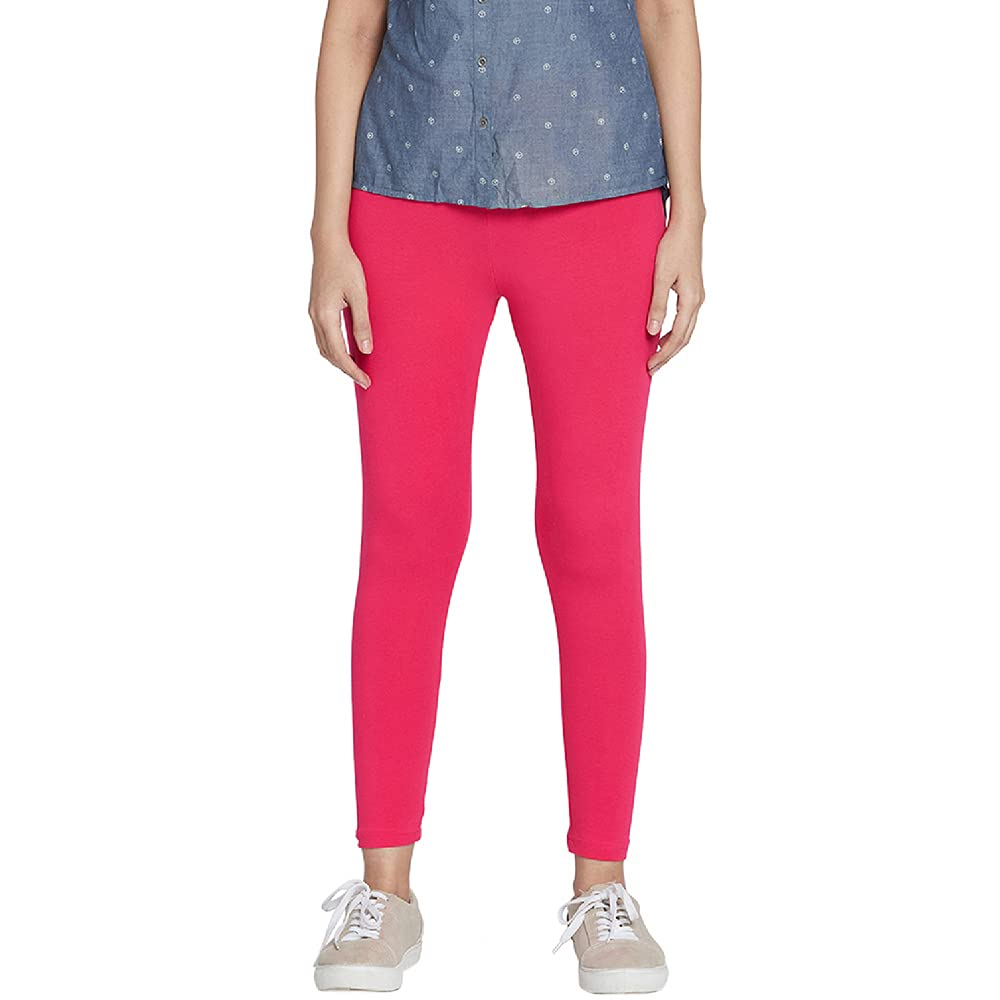GO COLORS Women's Mid-Rise Cropped Cotton Leggings - Image 56