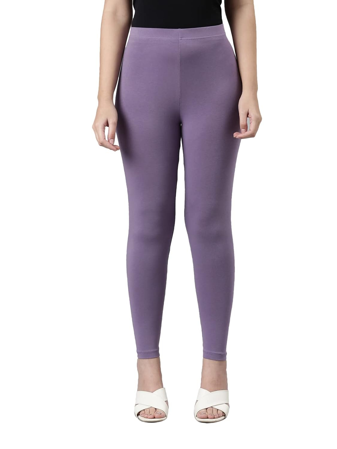 GO COLORS Women's Mid-Rise Cropped Cotton Leggings - Image 64
