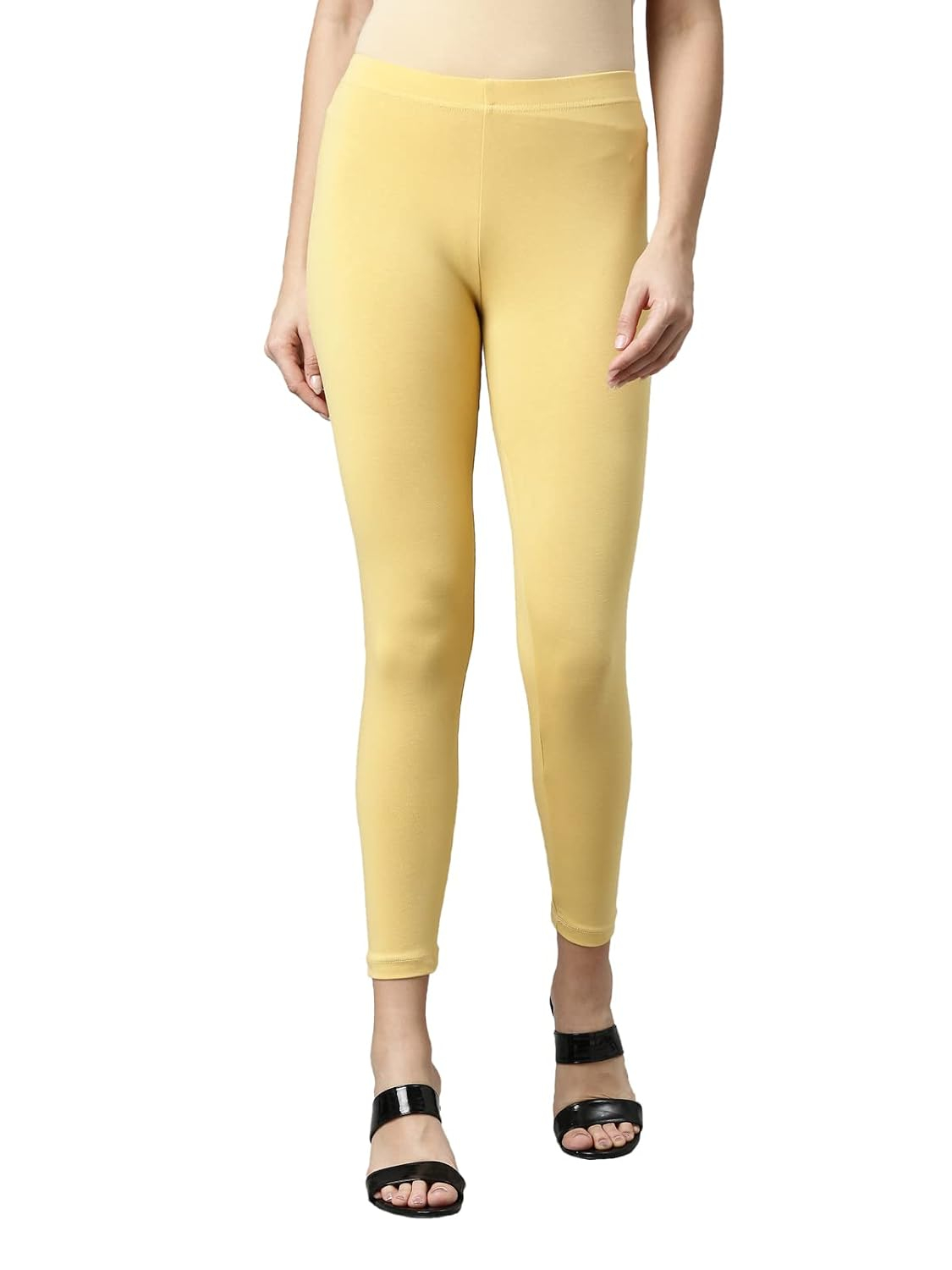 GO COLORS Women's Mid-Rise Cropped Cotton Leggings - Image 70