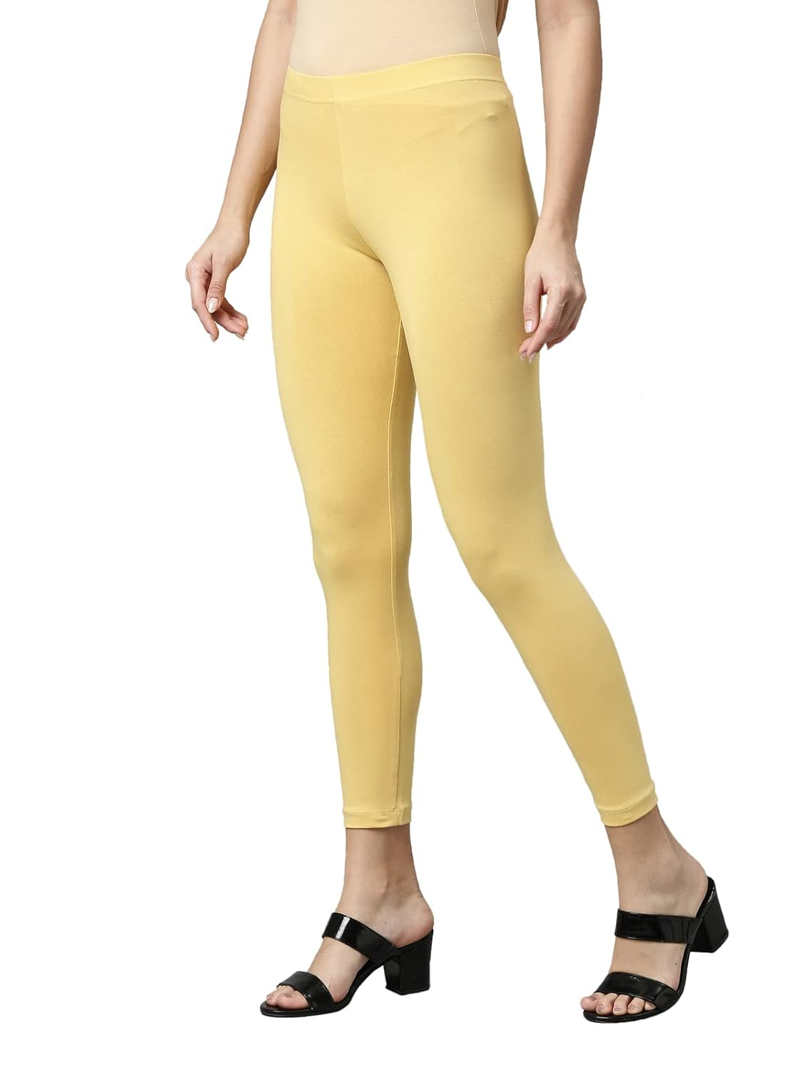 GO COLORS Women's Mid-Rise Cropped Cotton Leggings - Image 71