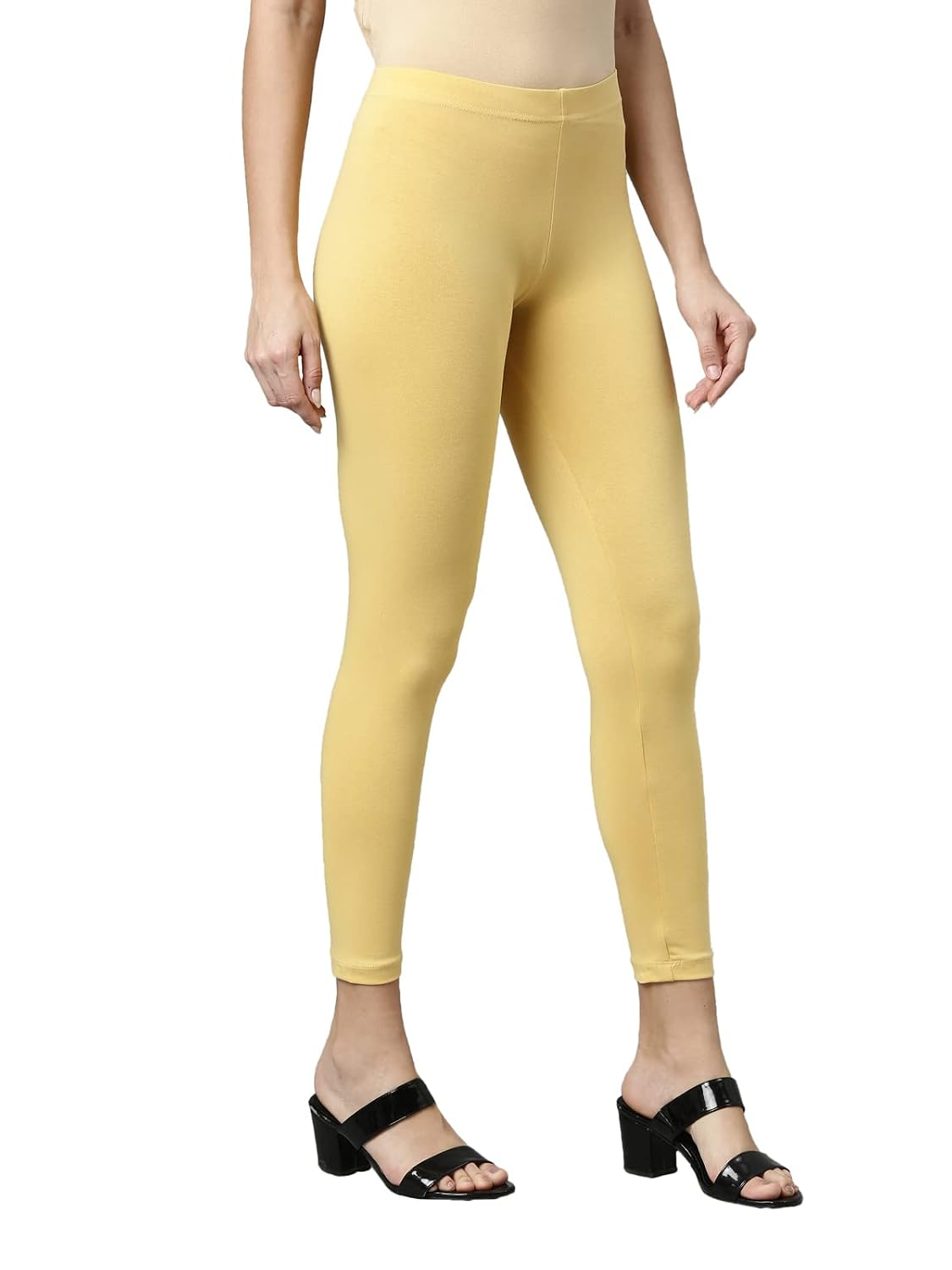 GO COLORS Women's Mid-Rise Cropped Cotton Leggings - Image 72