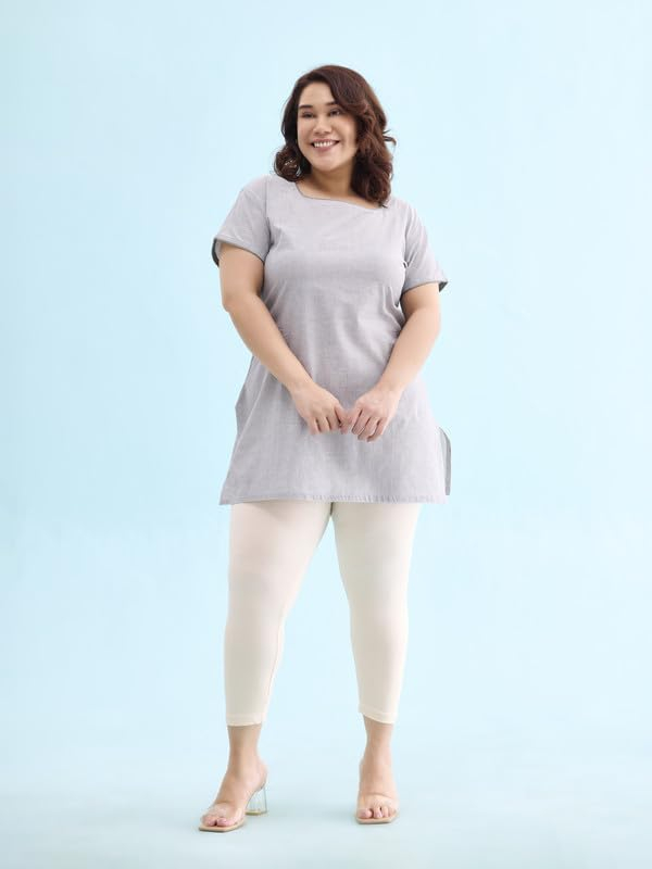 GO COLORS Women's Mid-Rise Cropped Cotton Leggings - Image 79