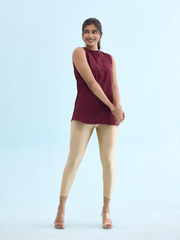GO COLORS Women's Mid-Rise Cropped Cotton Leggings - Image 83
