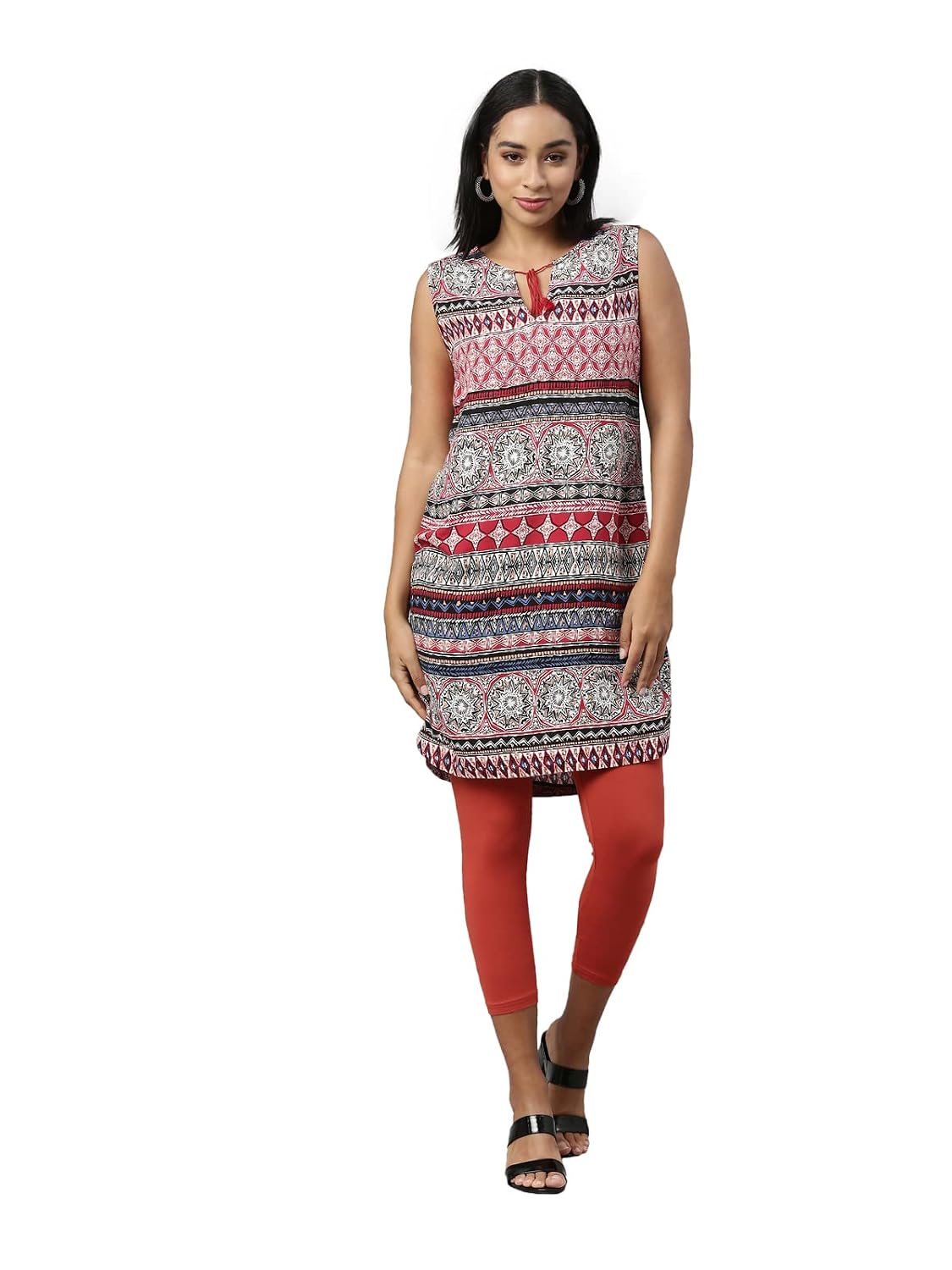 GO COLORS Women's Mid-Rise Cropped Cotton Leggings - Image 91