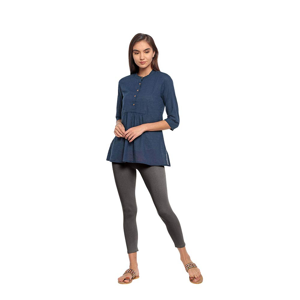 GO COLORS Women's Mid-Rise Cropped Cotton Leggings - Image 98