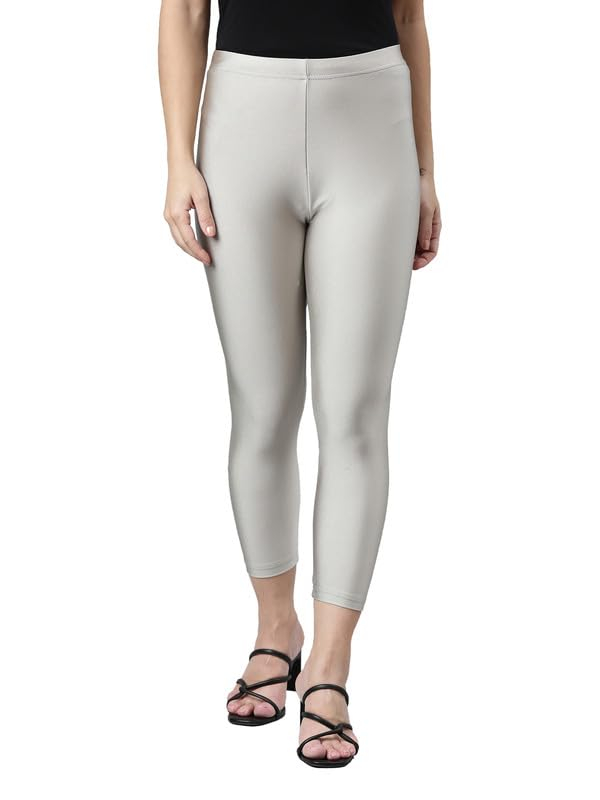 GO COLORS Women's Mid-Rise Cropped Cotton Leggings - Image 113