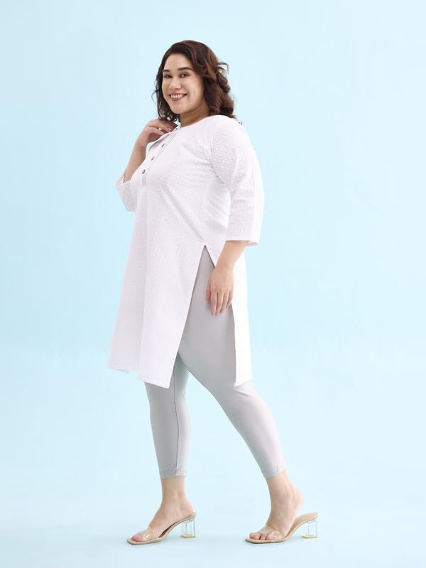 GO COLORS Women's Mid-Rise Cropped Cotton Leggings - Image 117