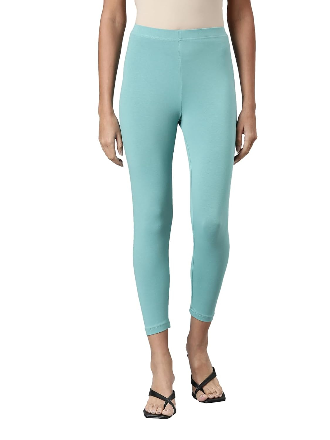 GO COLORS Women's Mid-Rise Cropped Cotton Leggings - Image 119
