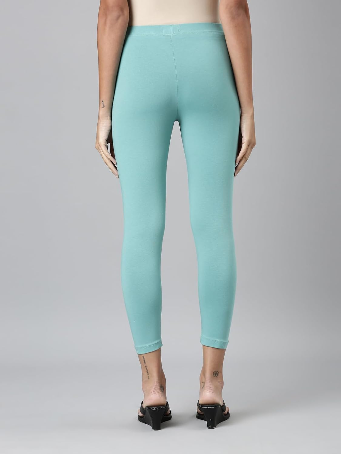 GO COLORS Women's Mid-Rise Cropped Cotton Leggings - Image 122
