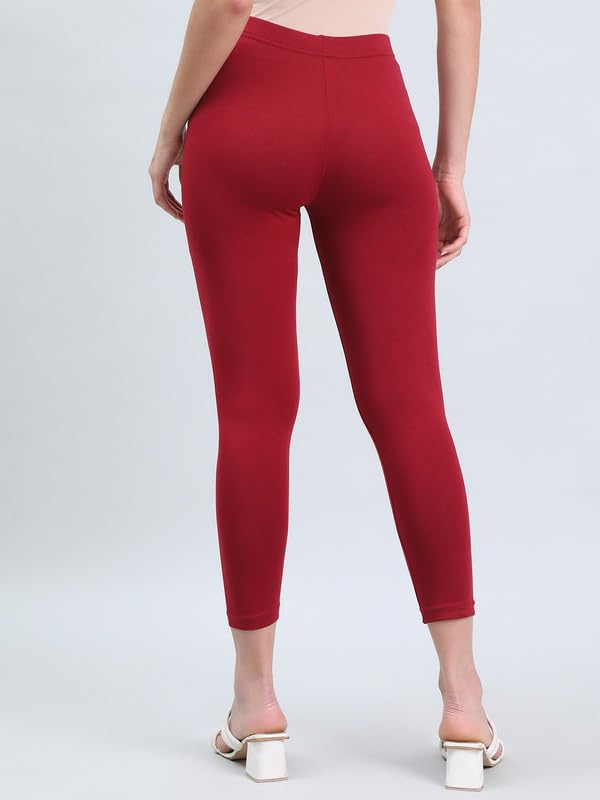 GO COLORS Women's Mid-Rise Cropped Cotton Leggings - Image 130