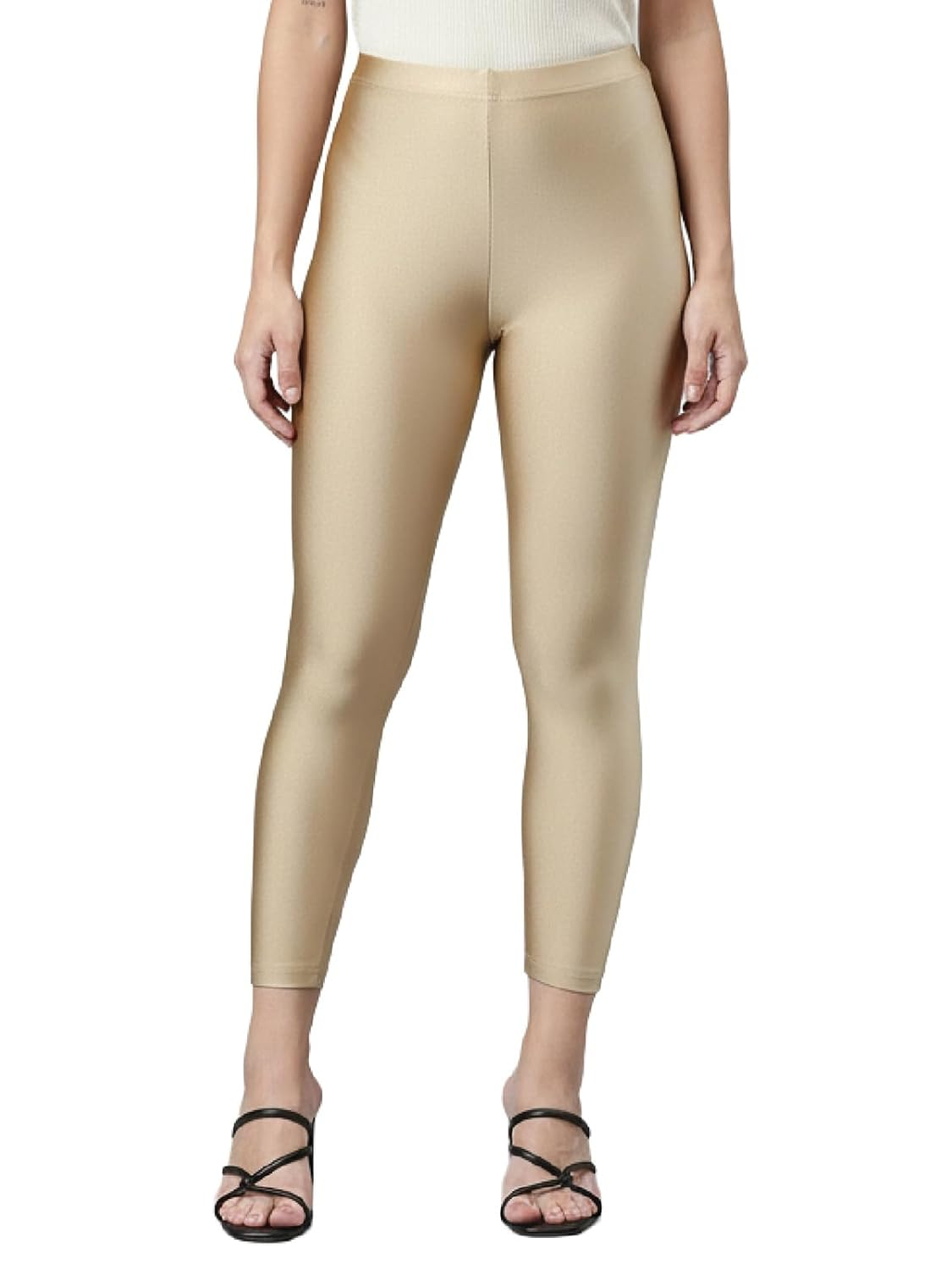 GO COLORS Women's Mid-Rise Cropped Cotton Leggings - Image 131