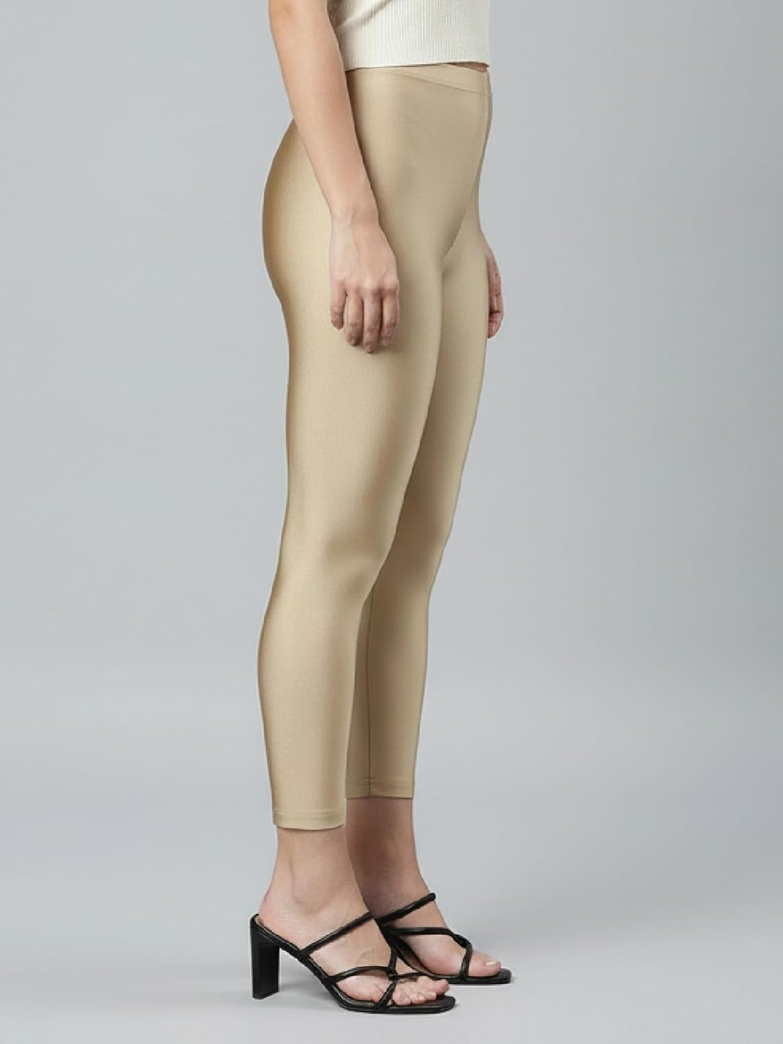 GO COLORS Women's Mid-Rise Cropped Cotton Leggings - Image 132