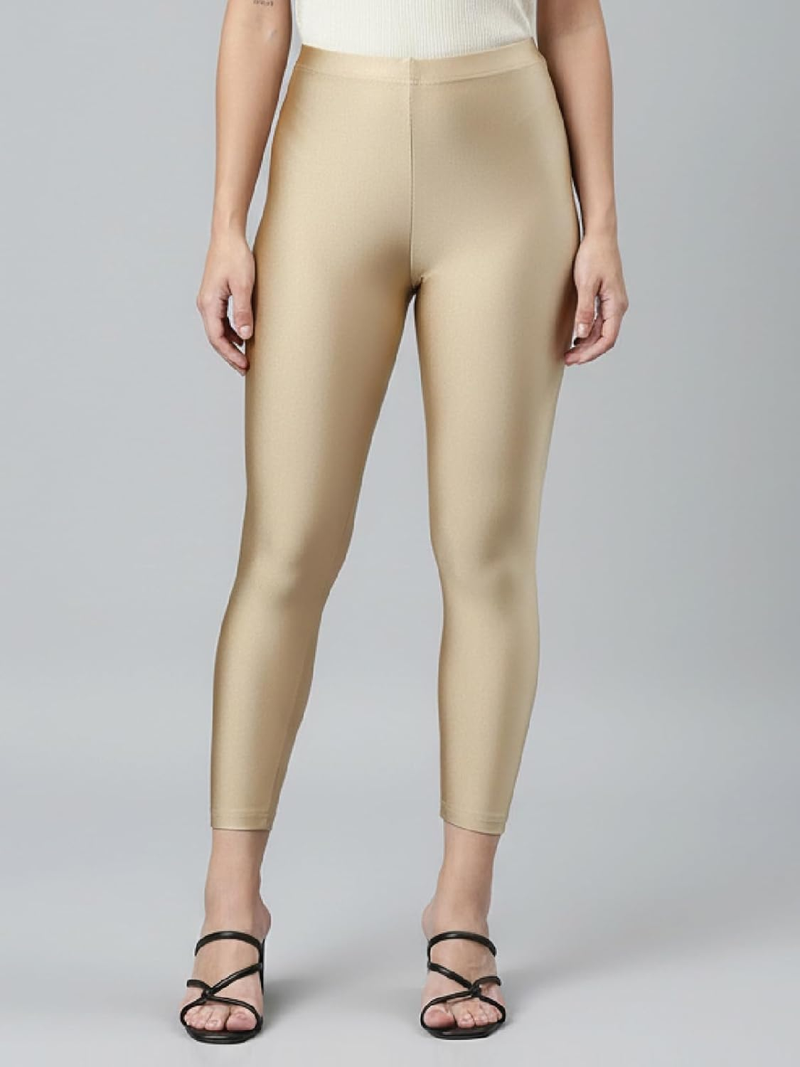 GO COLORS Women's Mid-Rise Cropped Cotton Leggings - Image 134