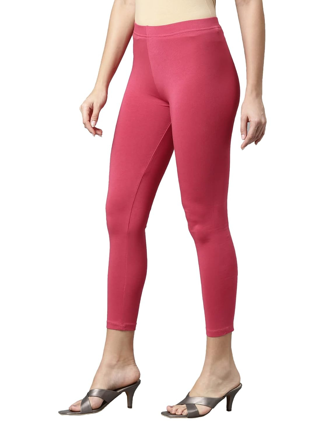 GO COLORS Women's Mid-Rise Cropped Cotton Leggings - Image 139