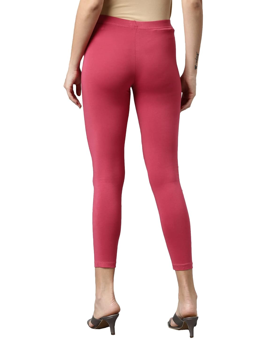 GO COLORS Women's Mid-Rise Cropped Cotton Leggings - Image 141