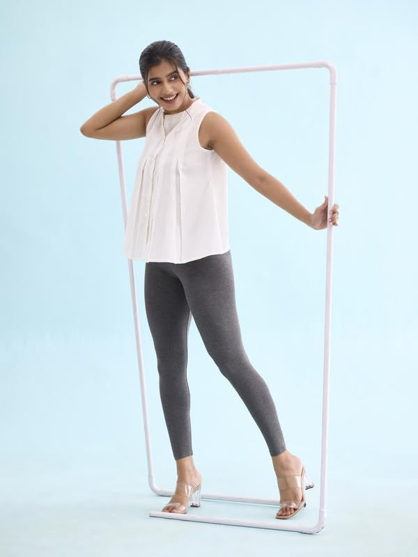 GO COLORS Women's Mid-Rise Cropped Cotton Leggings - Image 159