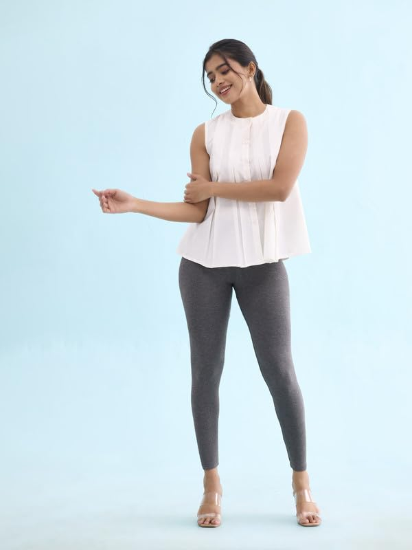 GO COLORS Women's Mid-Rise Cropped Cotton Leggings - Image 160