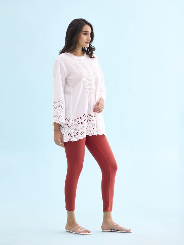GO COLORS Women's Mid-Rise Cropped Cotton Leggings - Image 166