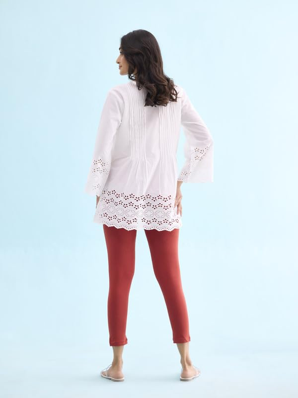 GO COLORS Women's Mid-Rise Cropped Cotton Leggings - Image 167