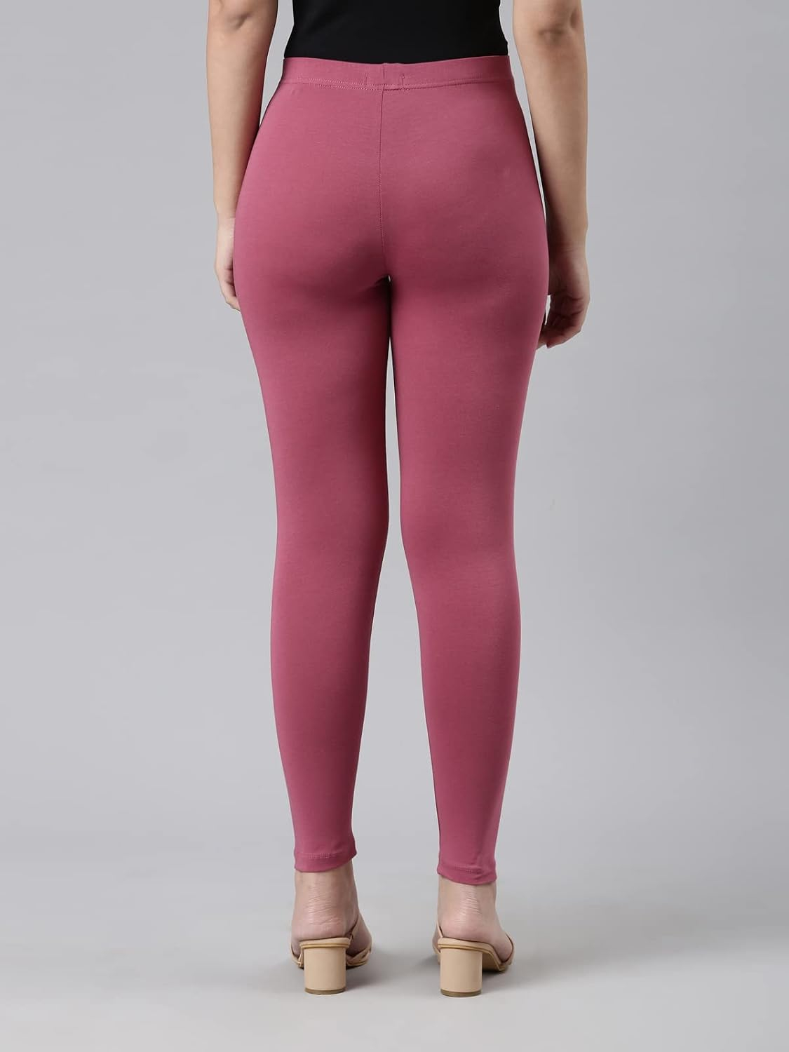 GO COLORS Women's Mid-Rise Cropped Cotton Leggings - Image 178
