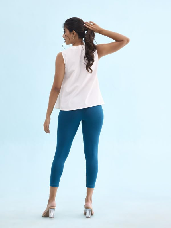 GO COLORS Women's Mid-Rise Cropped Cotton Leggings - Image 184