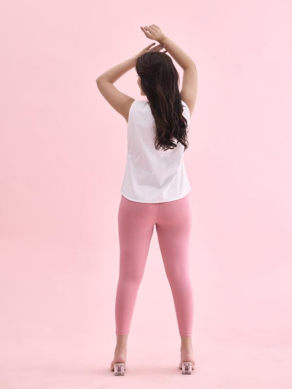 GO COLORS Women's Mid-Rise Cropped Cotton Leggings - Image 203