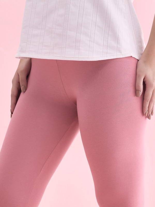 GO COLORS Women's Mid-Rise Cropped Cotton Leggings - Image 207