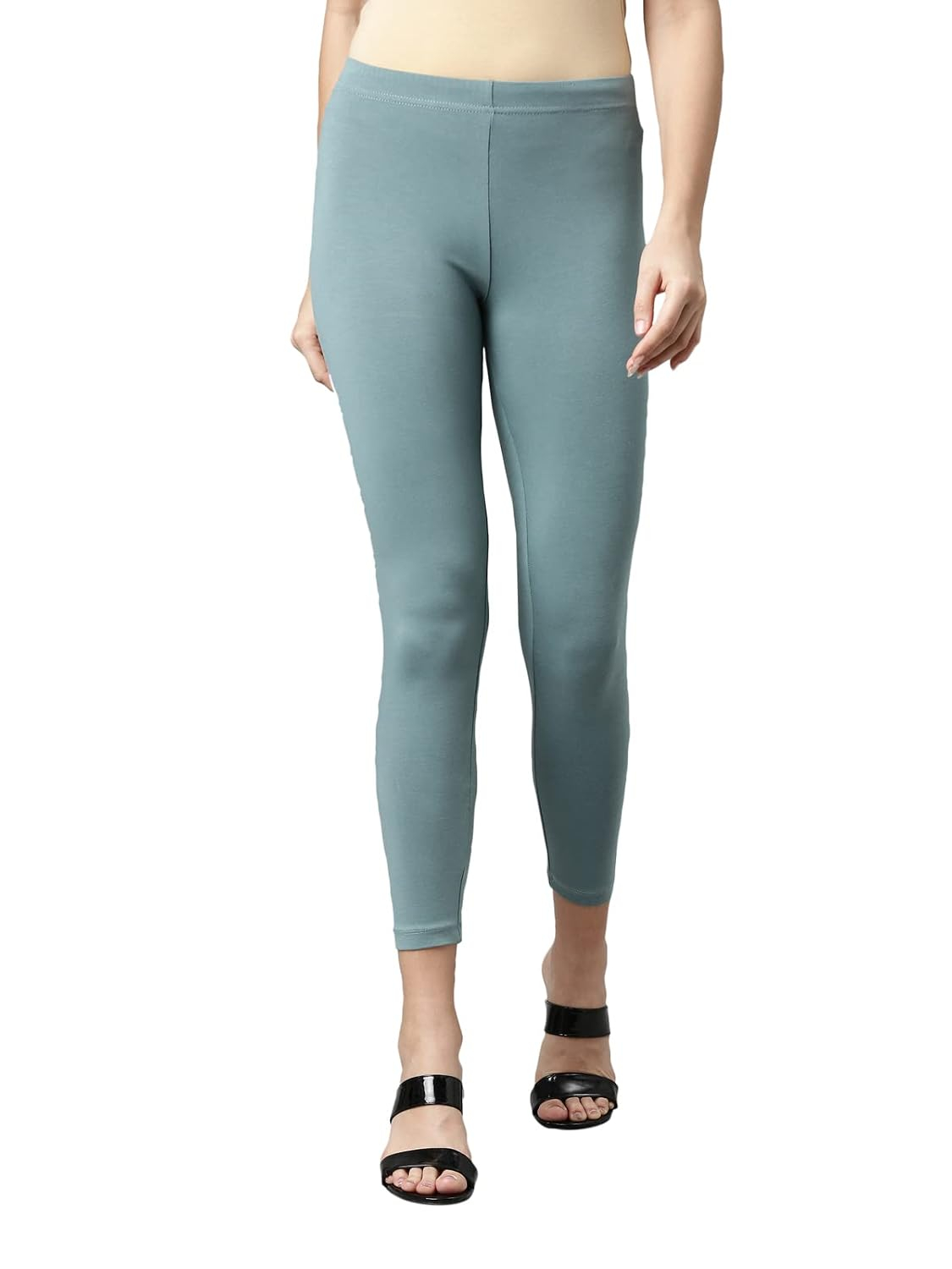 GO COLORS Women's Mid-Rise Cropped Cotton Leggings - Image 208