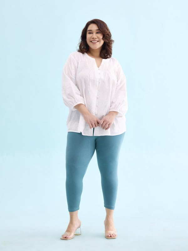 GO COLORS Women's Mid-Rise Cropped Cotton Leggings - Image 210