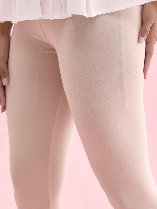 GO COLORS Women's Mid-Rise Cropped Cotton Leggings - Image 224